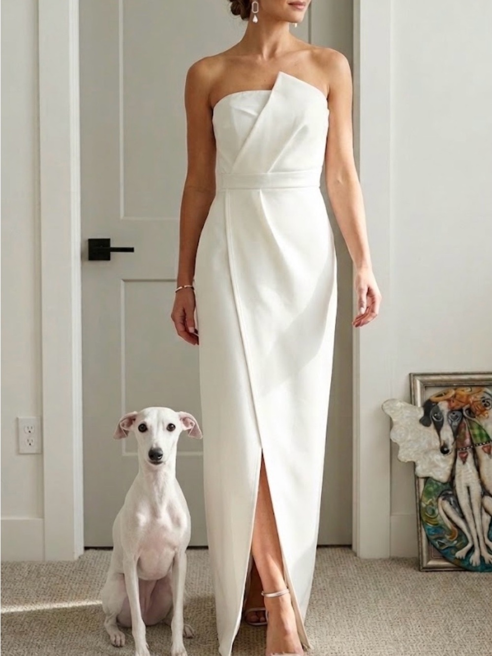 Boohoo NWT white strapless maxi / wedding dress
Sz 6